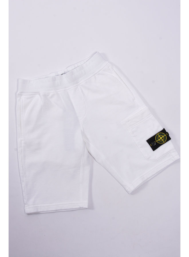 Stone Island SS23 - Felpa Logo-Patch Bermuda Shorts - White