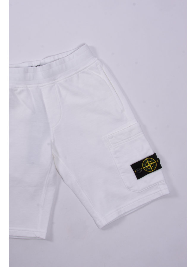 Stone Island SS23 - Felpa Logo-Patch Bermuda Shorts - White