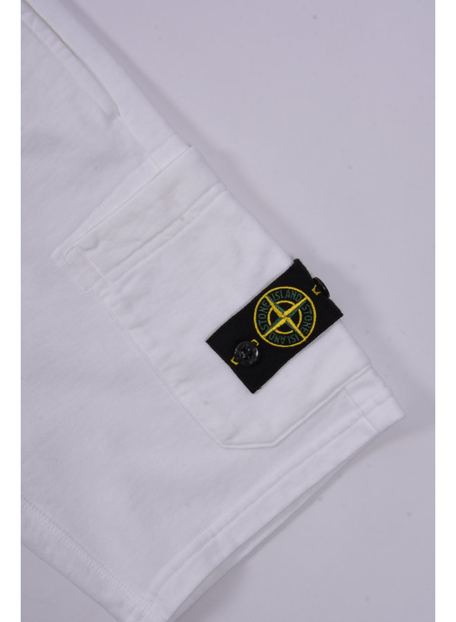 Stone Island SS23 - Felpa Logo-Patch Bermuda Shorts - White