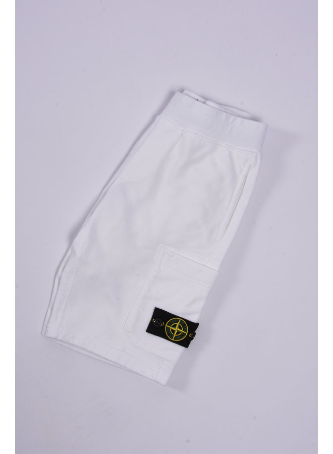 Stone Island SS23 - Felpa Logo-Patch Bermuda Shorts - White