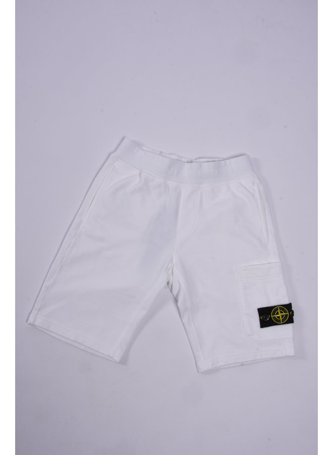 Stone Island SS23 - Felpa Logo-Patch Bermuda Shorts - White