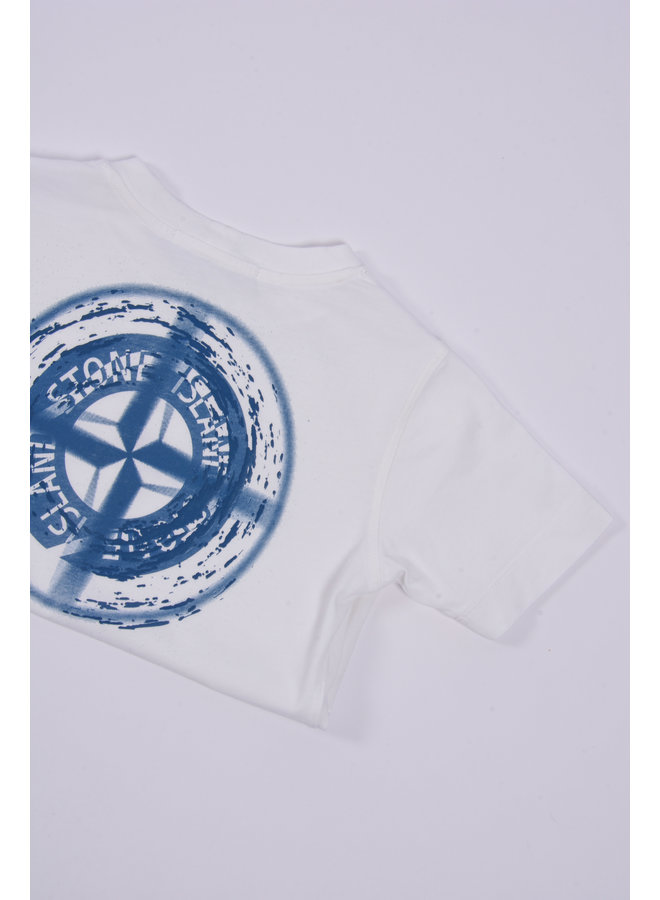 Stone Island SS23 - T-shirt Print "Compass Blue" - White