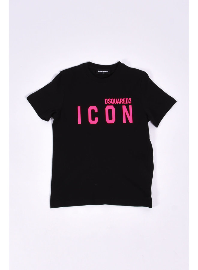 Dsquared Kids SS23 - T-shirt Relax Fit - Black/Pink