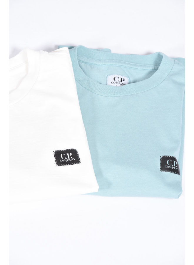 C.P. Company Kids SS23 - 30/1 Jersey Logo T-shirt - Mineral Blue