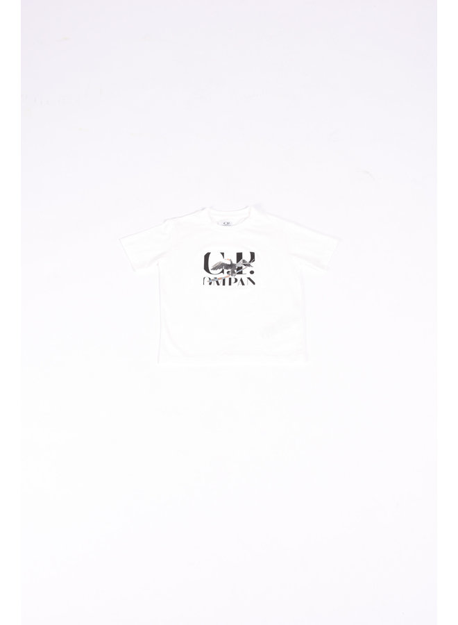 C.P. Company Kids SS23 - 30/1 Jersey Graphic Bird Logo T-shirt - Gauze White