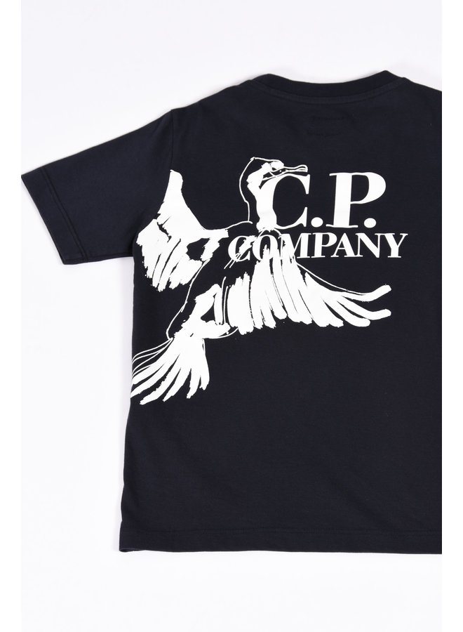 C.P. Company Kids SS23 - 30/1 Jersey Graphic Bird Logo T-shirt - Total Eclipse