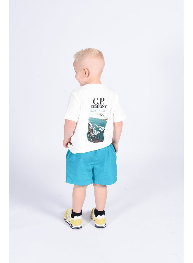 C.P. Company Kids SS23 - 30/1 Jersey Graphic Landscape T-shirt - Gauze White