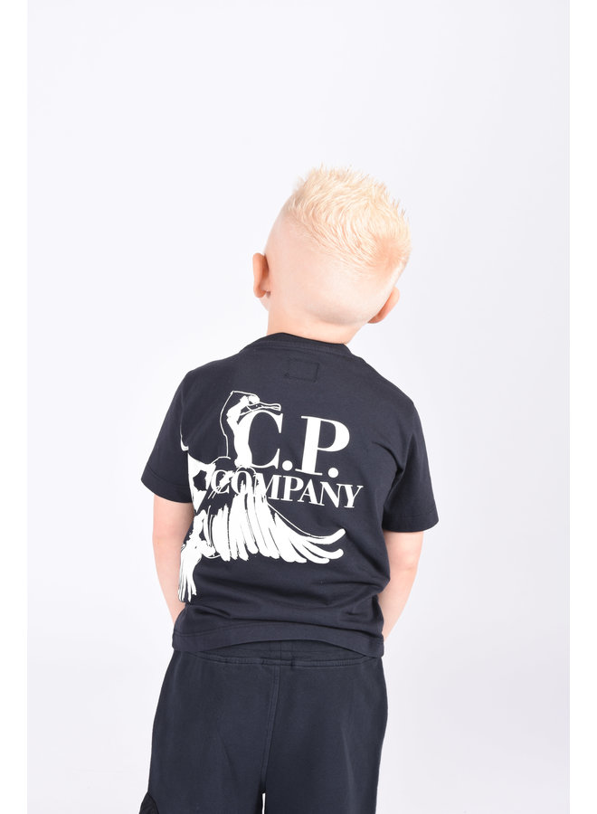 C.P. Company Kids SS23 - 30/1 Jersey Graphic Bird Logo T-shirt - Total Eclipse