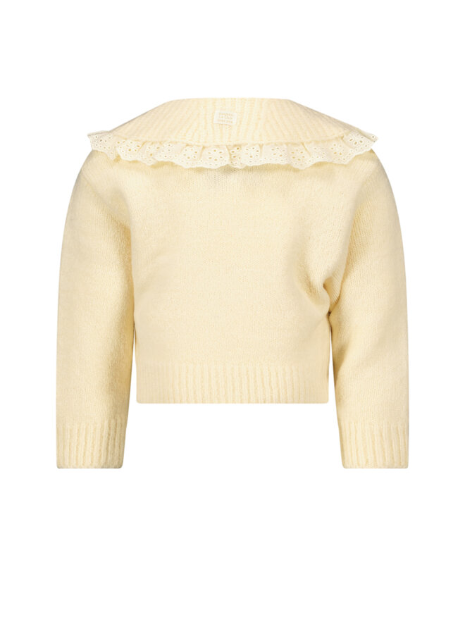 Le Chic FW23 - Omsk Knitted Fancy Cardigan- Pearled Ivory