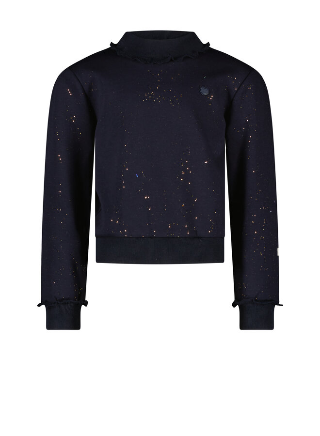 Le Chic FW23 - Odokus Foil Dots Sweater - Blue Navy