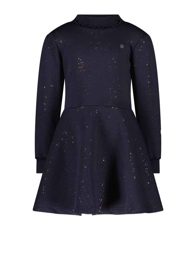 Le Chic FW23 - Sudoku Foil Dots Dress - Blue Navy