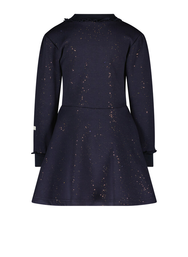 Le Chic FW23 - Sudoku Foil Dots Dress - Blue Navy