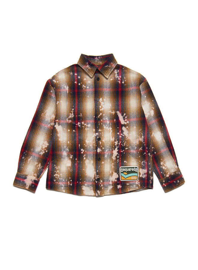 Dsquared2 Kids FW23 - DQ1912 Over Shirt - Checkered Brown