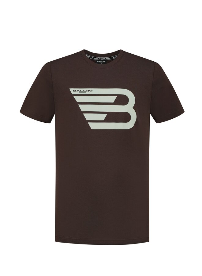 Ballin FW23 - 23037102 T-Shirt Front Print - Brown