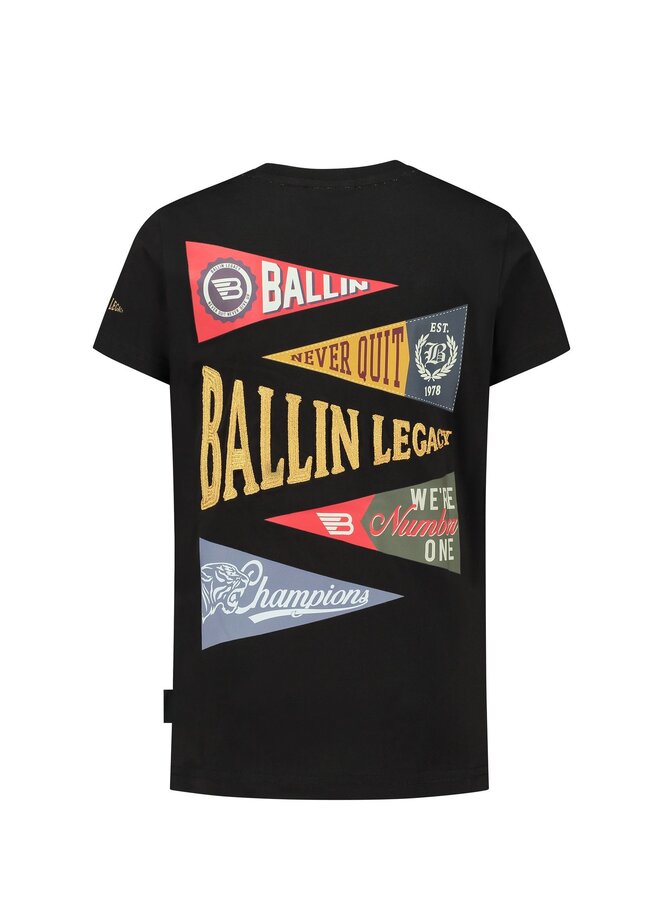 Ballin FW23 -  23037106 T-Shirt Front/Back Logo - Black