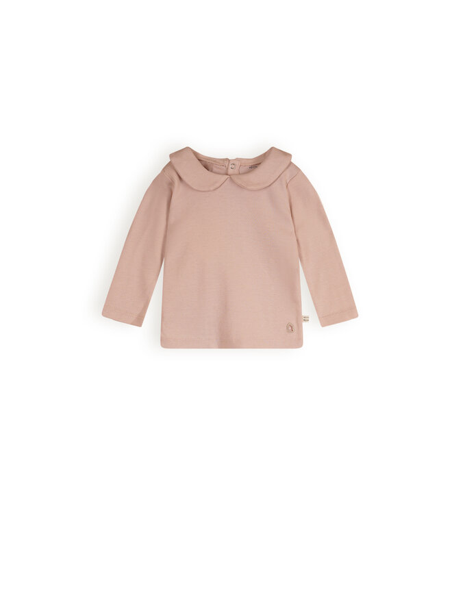 Petite Maison - Baby Girl Tshirt with Collar - Pastel Pink