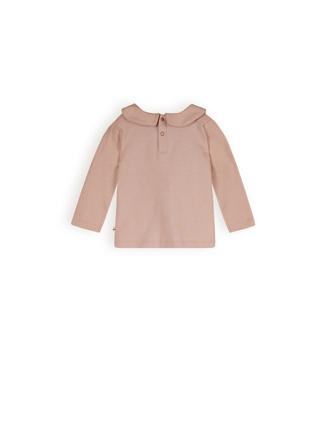 Petite Maison - Baby Girl Tshirt with Collar - Pastel Pink