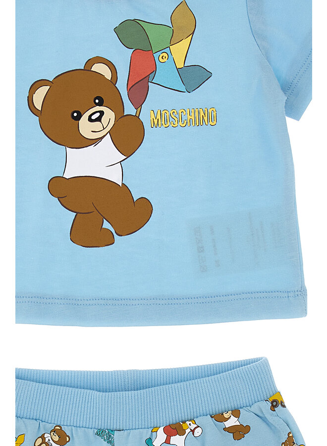 Moschino SS24 - Baby T-Shirt And Shorts Set - Baby Sky Toy