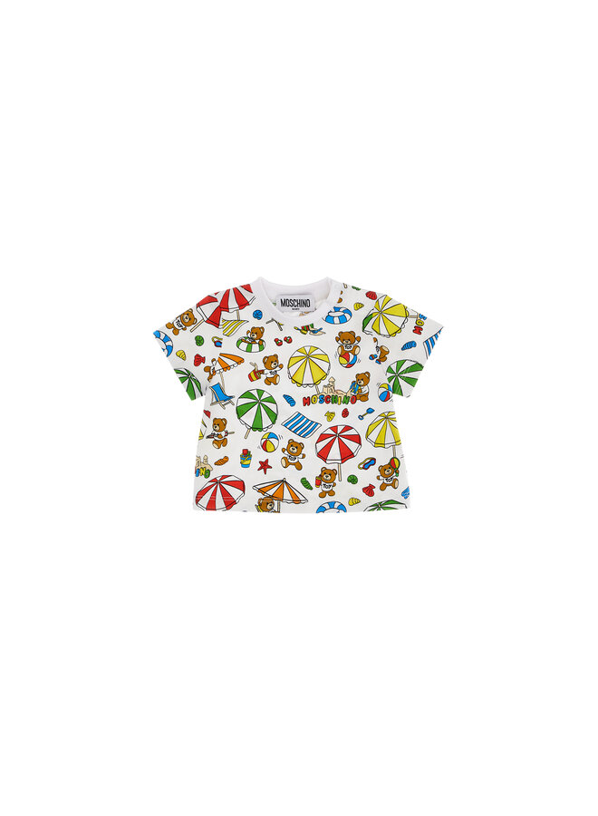 Moschino SS24 - Baby T-Shirt - White Toy Beach