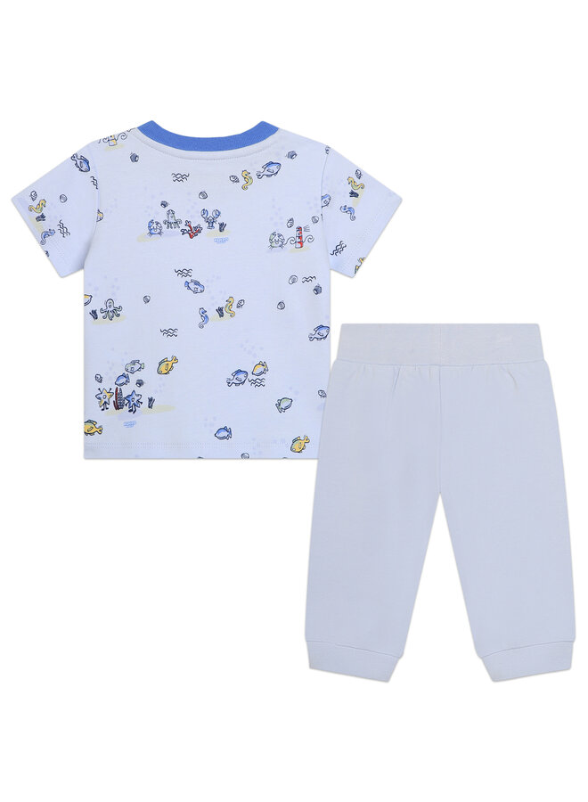 Kenzo SS24 Baby Boy - T-Shirt & Pants Set - Light Blue