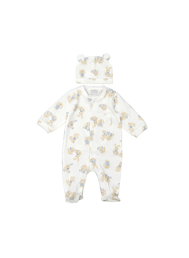 Mayoral SS24 - Long Onesie w/ Hat - Sky