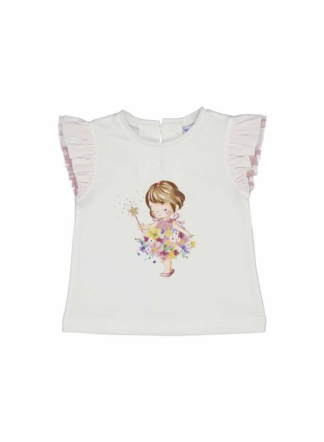 Mayoral SS24 - T-shirt w/Print - White-Dalia