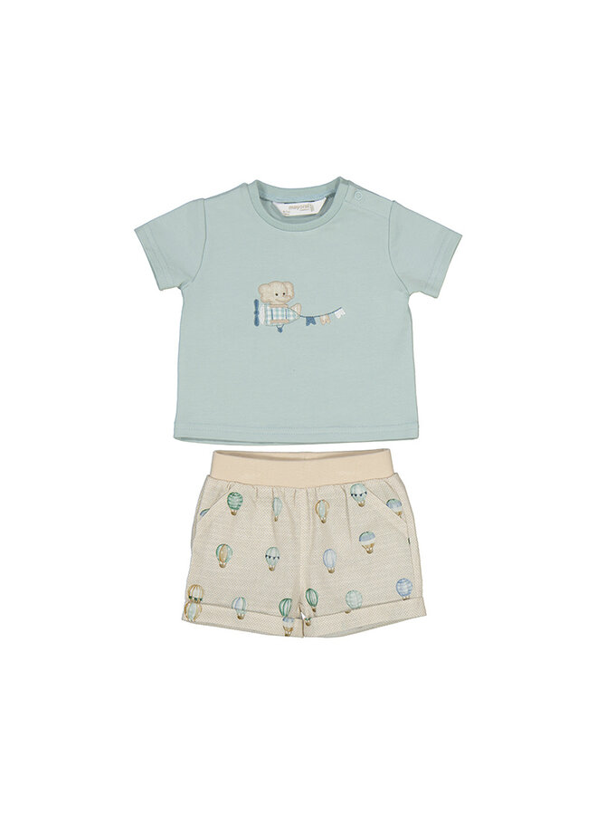 Mayoral SS24 - Shirt w/ Shorts Set - Jade