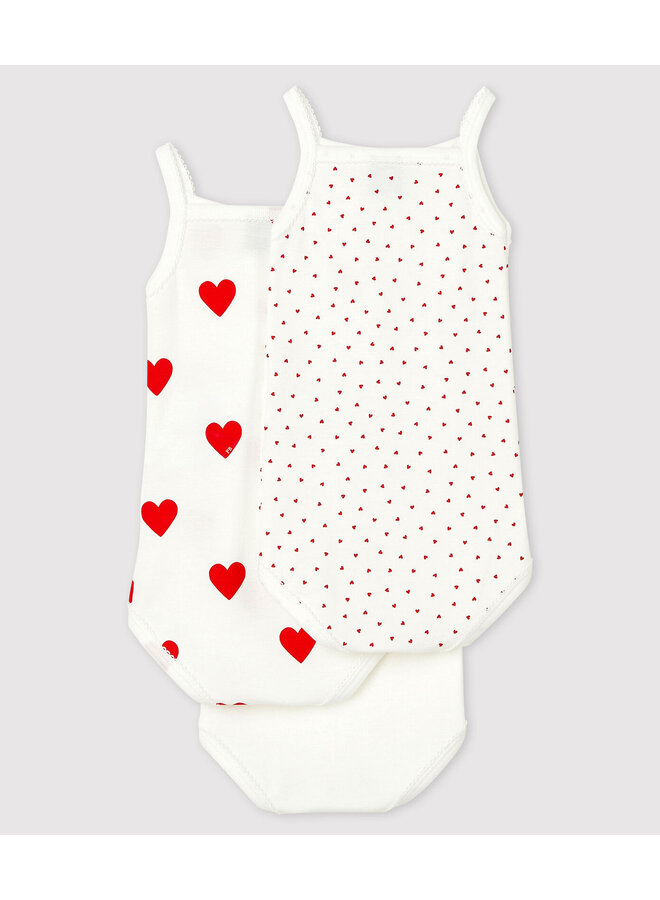 Petit Bateau - 3 Bodies Set Bretelles - Hearts