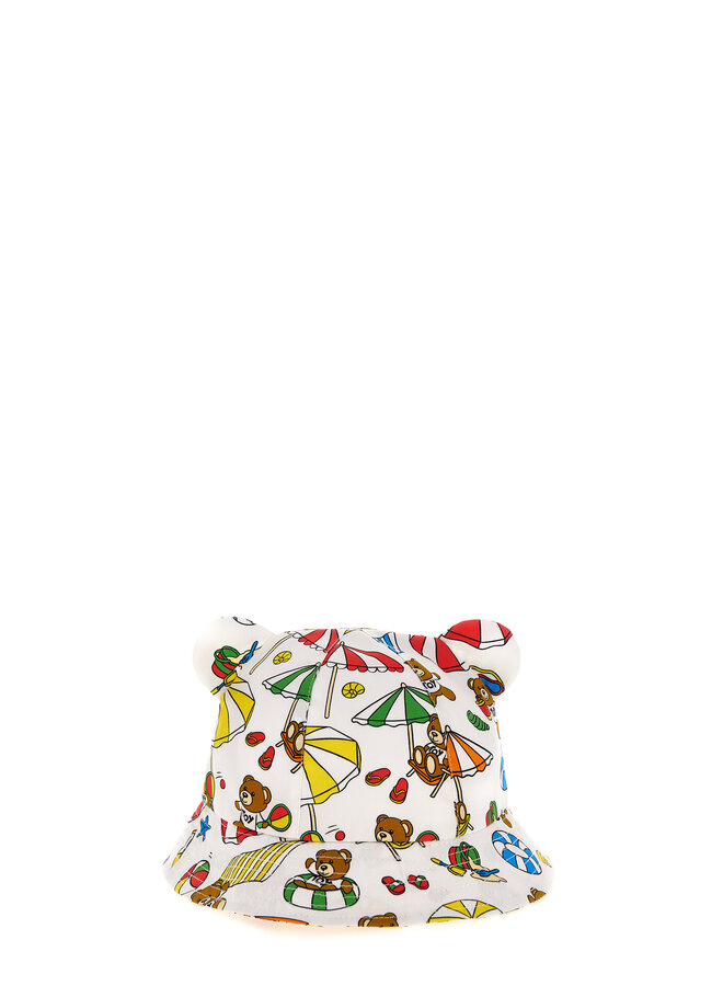 Moschino SS24 - Baby Hat - White Toy Beach