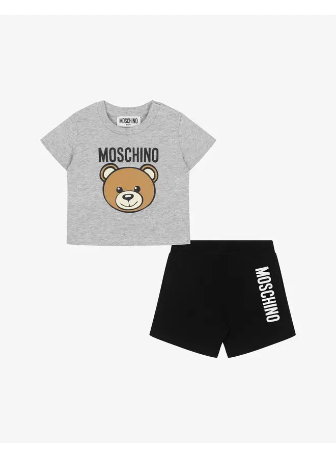 Moschino SS24 - Baby T-Shirt And Shorts Set - Grey/Black