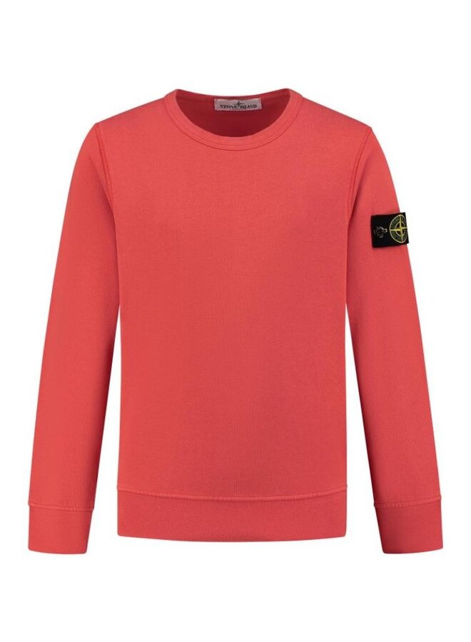 Stone Island SS24 - Felpa Logo-Patch Crewneck Sweater - Orange Red