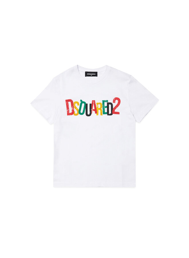 Dsquared2 SS24 Kids - T-Shirt Relax Fit - White/Multi