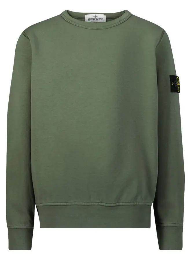 Stone Island SS24 - Felpa Logo-Patch Crewneck Sweater - Olive