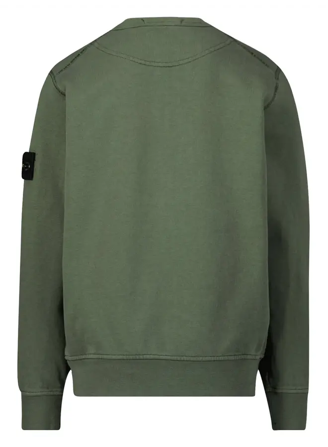 Stone Island SS24 - Felpa Logo-Patch Crewneck Sweater - Olive