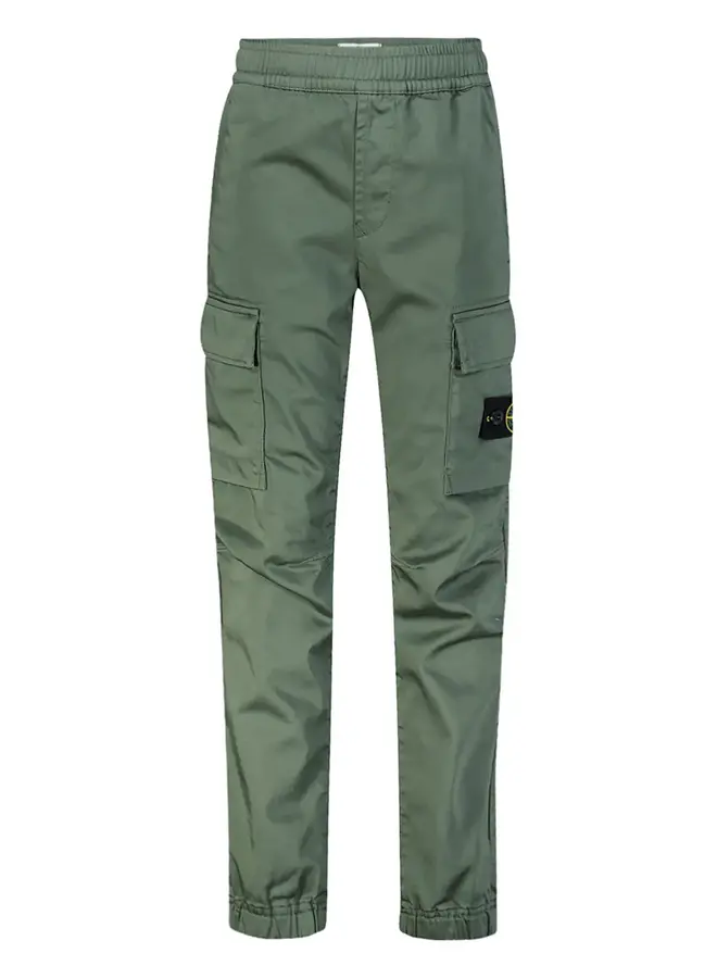 Stone Island SS24 - Logo-Patch Tapered Pants  - Olive