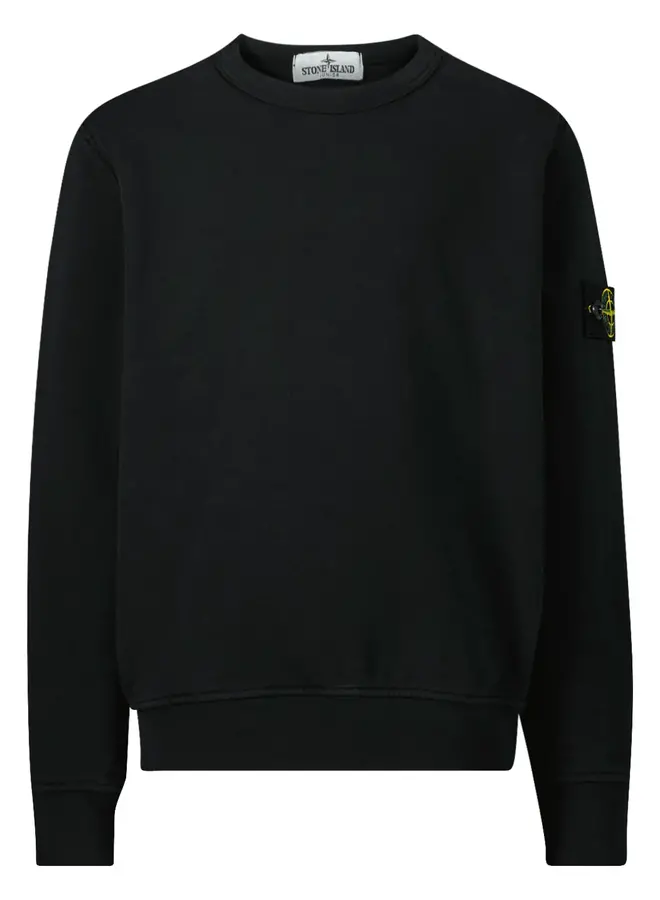 Stone Island SS24 - Felpa Logo-Patch Crewneck Sweater - Black