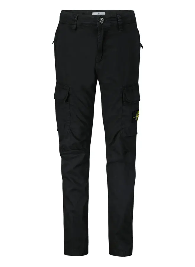 Stone Island SS24 - Logo-Patch Tapered Pants  - Black