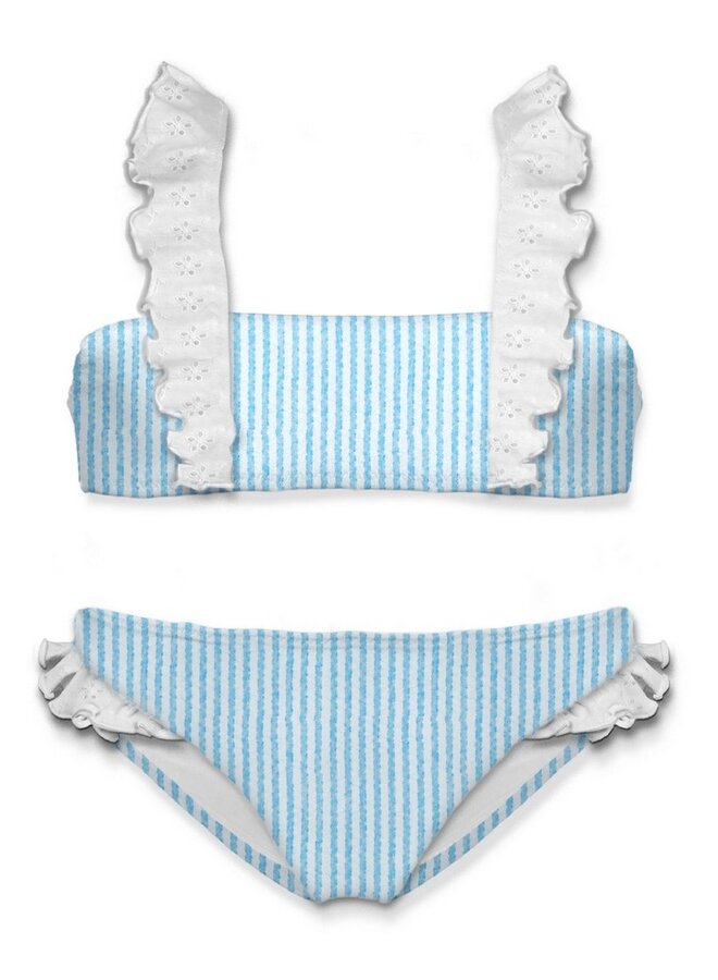 Saint Barth SS24 Girl - LINDY001 Bikini - White/Blue