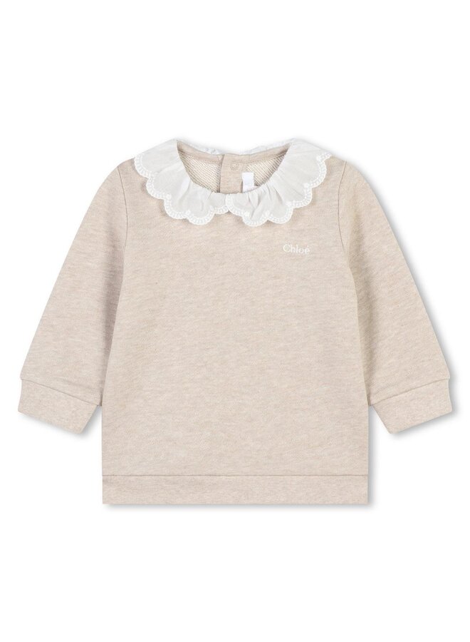 Chloé FW24 Kids - C20310 Sweater - Melange Beige