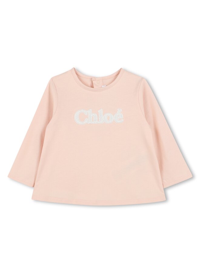 Chloé FW24 Kids - C20306 Long Sleeve T-shirt - Old Pink