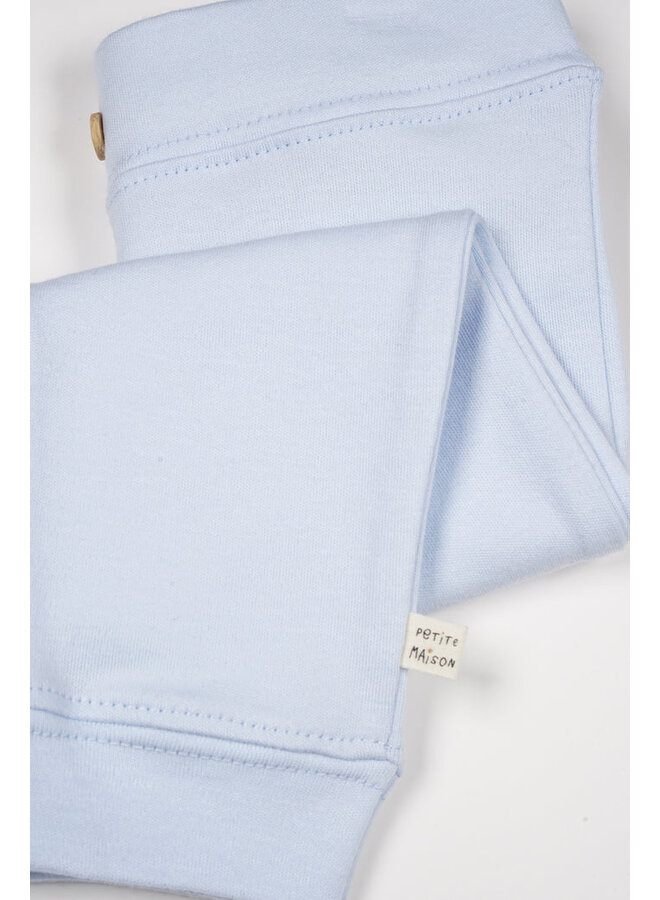 Petite Maison FW24 - Sky Jersey Broek met Knoopje - Heather Blue