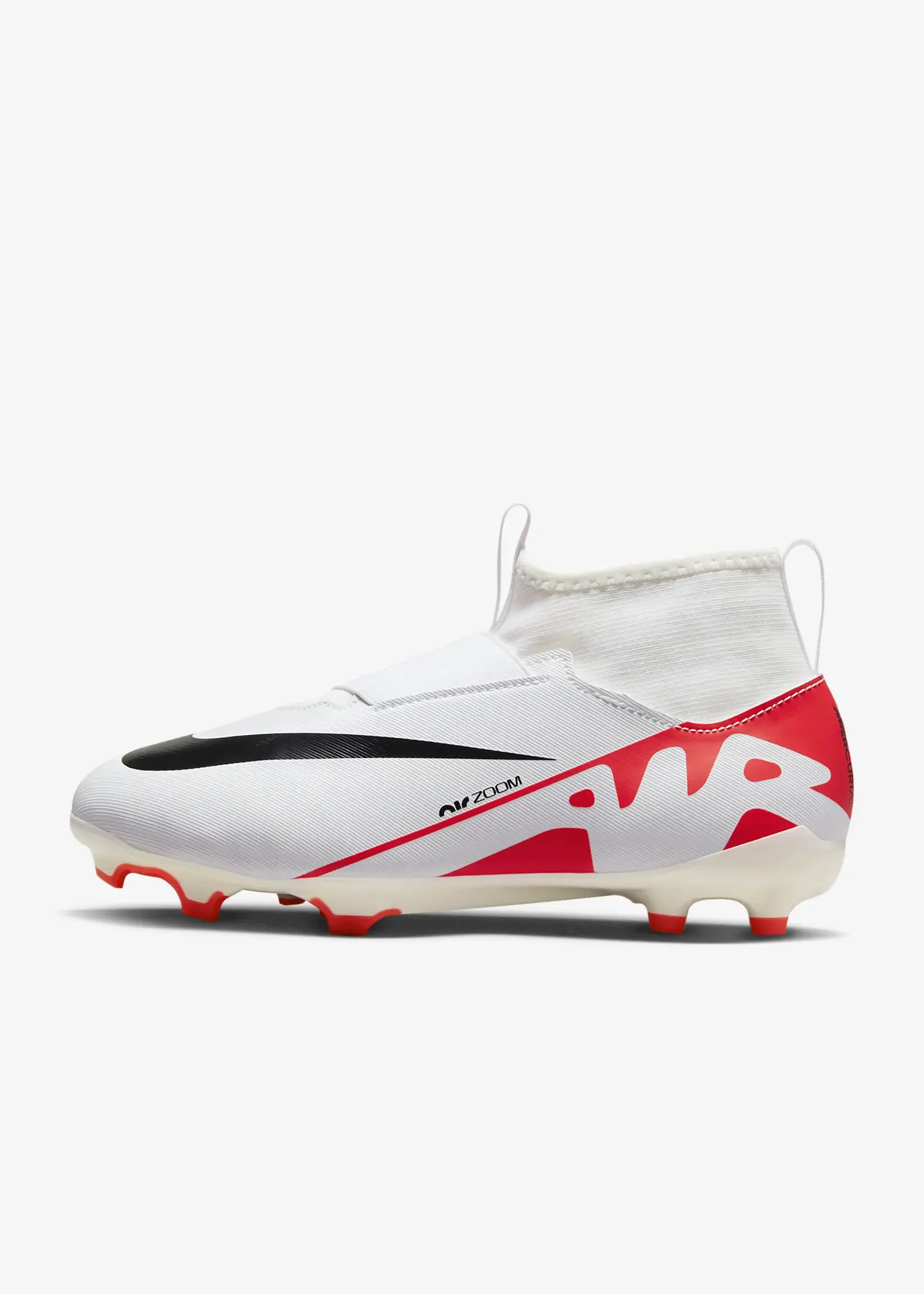 NIKE JR. ZOOM MERCURIAL SUPERF, BRIGHT CRIMSON/WHITE-BLACK