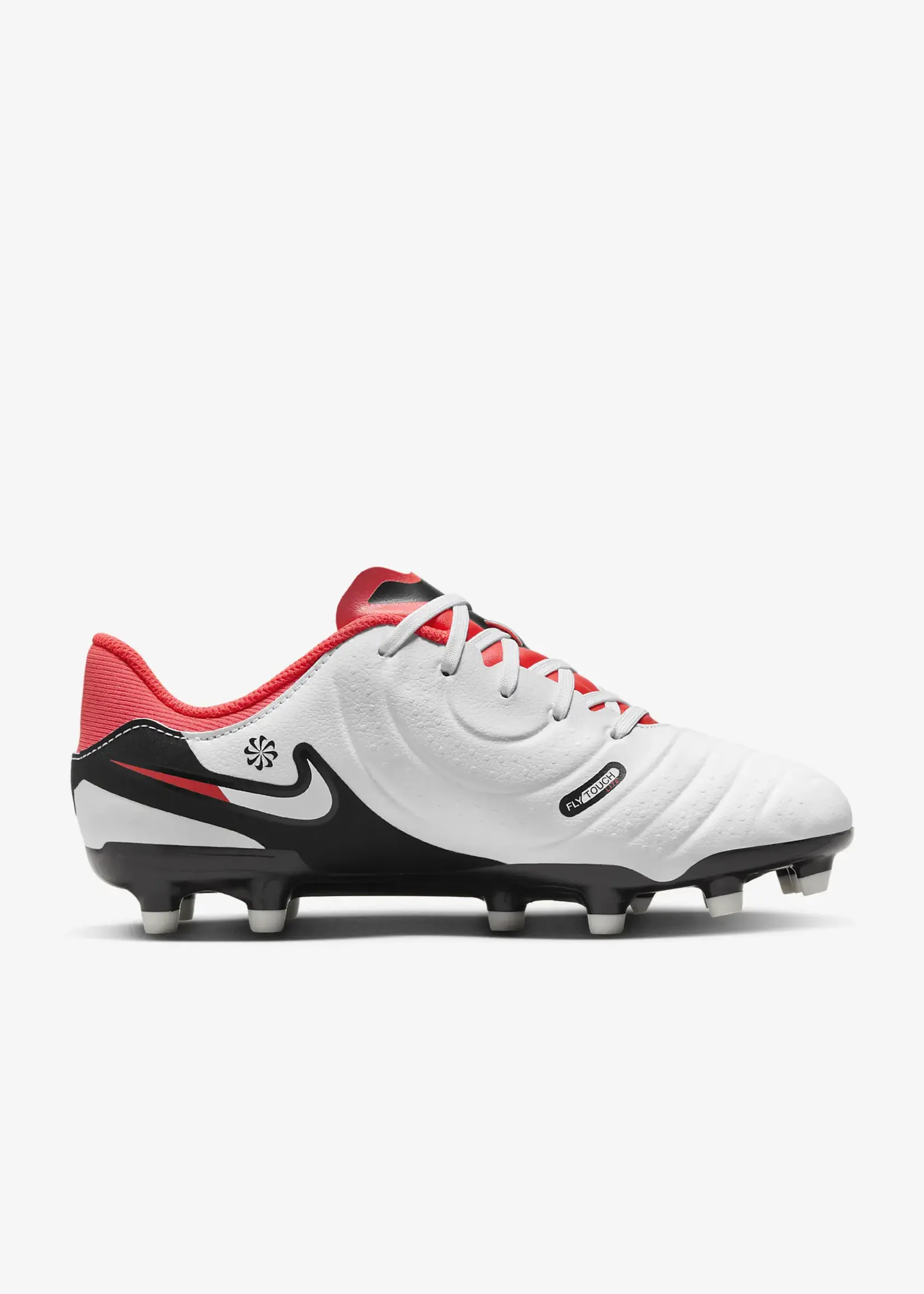 NIKE JR LEGEND 10 ACADEMY FG/MG, WHITE/BLACK-BRIGHT CRIMSON