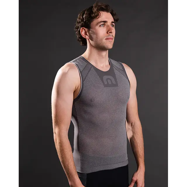 Megmeister sleeveless base layer grijs, maat S-M