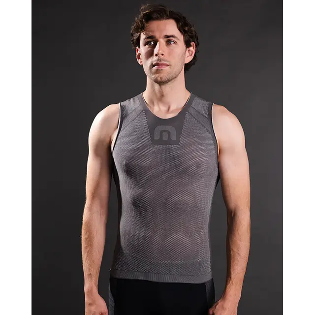 Megmeister sleeveless base layer grijs, maat S-M