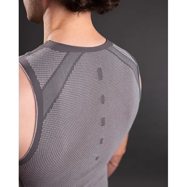 Megmeister sleeveless base layer grijs, maat S-M