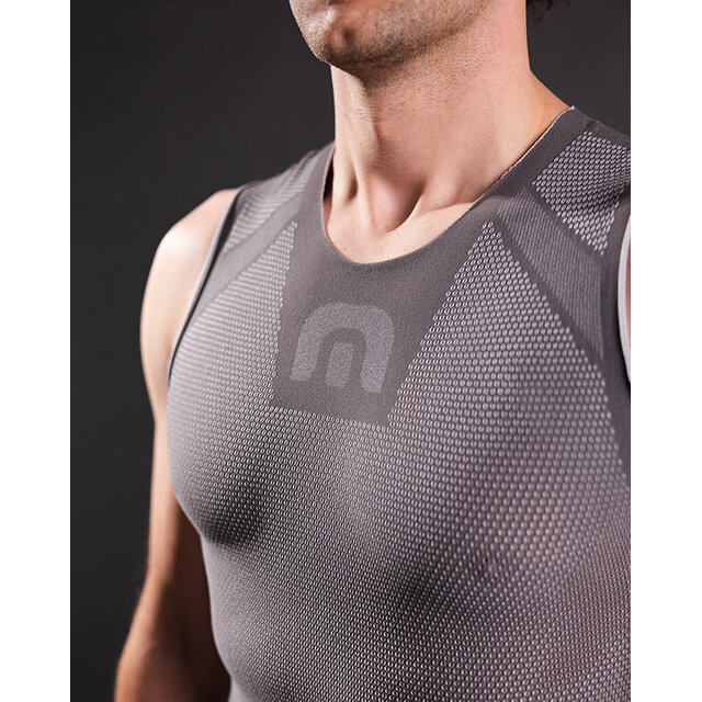 Megmeister sleeveless base layer grijs, maat S-M