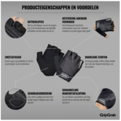 GripGrab Rouleur Padded fietshandschoenen zwart, maat M GripGrab Rouleur Padded fietshandschoenen zwart, maat M