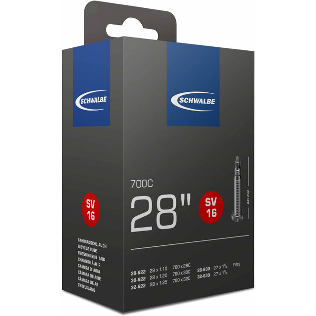 Schwalbe SV16 Binnenband 28X11/8-11/4-120 SC (40) Schwalbe SV16 Binnenband 28X11/8-11/4-120 SC (40)