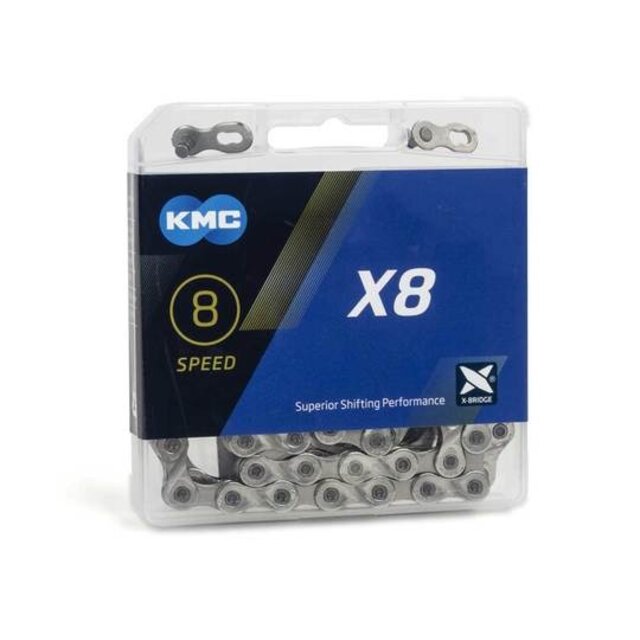 Ketting 8 speed KMC X8 1/2 x 3/32 Ketting 8 speed KMC X8 1/2 x 3/32